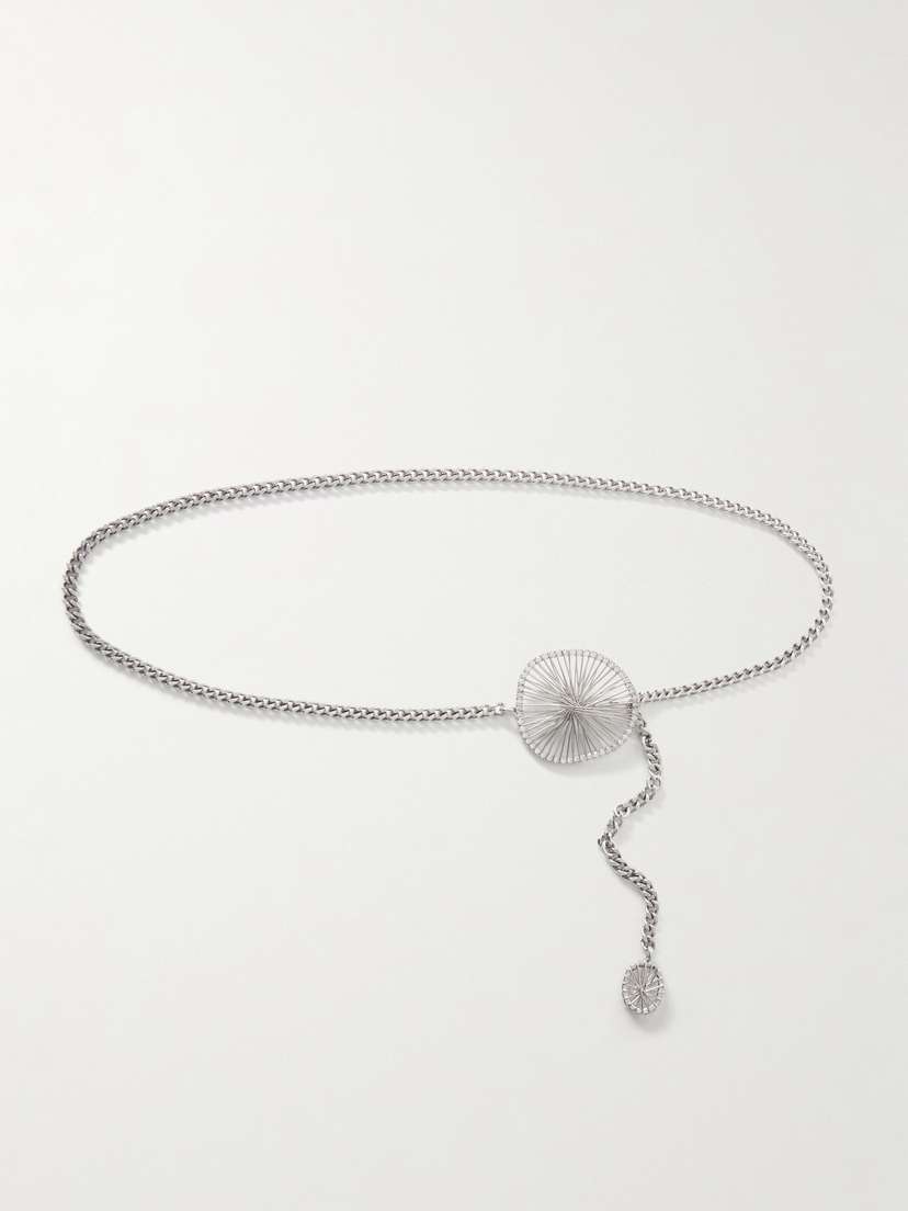 Isabel Marant Vildya Crystal-embellished Silver-tone Belt