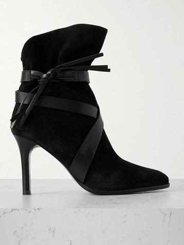 Isabel Marant Atiny tasseled leather-trimmed suede ankle boots