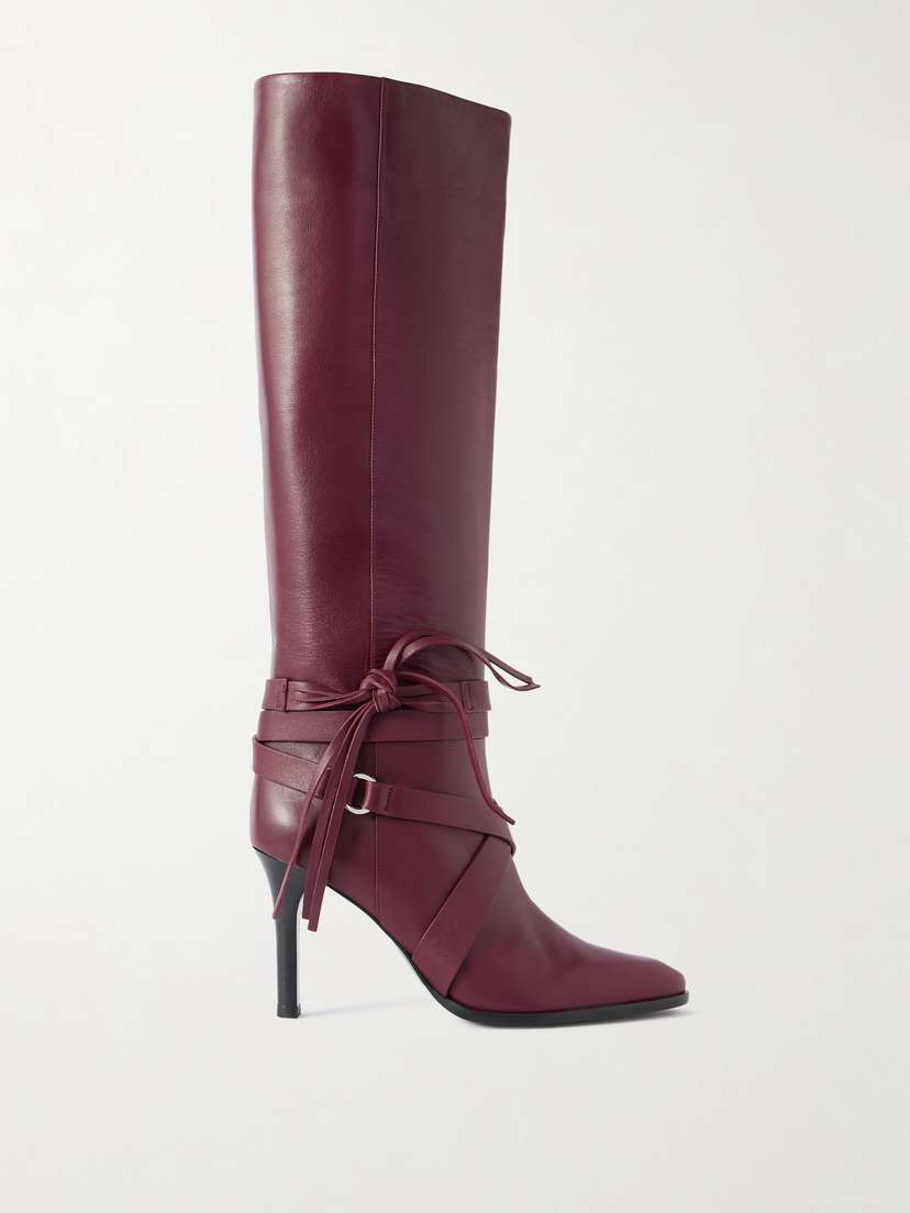 Isabel Marant Analui Tasseled Buckled Leather Knee Boots
