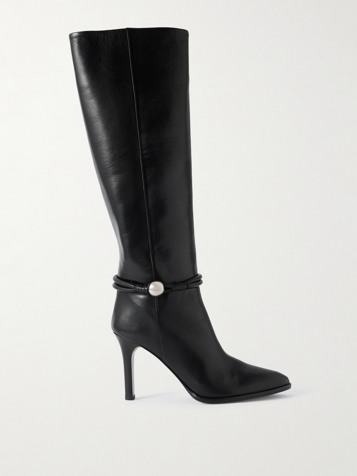 Isabel Marant Ieva Button 90 Leather Knee-high Boots In Black