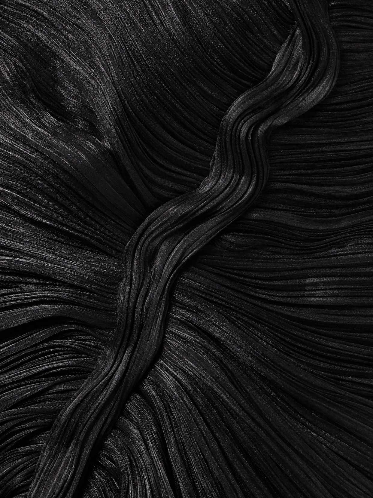 Marmar Halim Roseya Plissé Silk-satin Gown In Black
