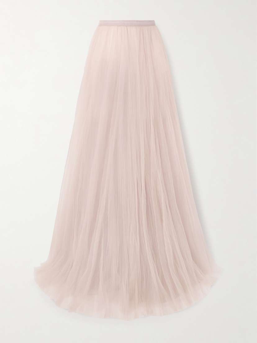 Marmar Halim Plissé-tulle Maxi Skirt