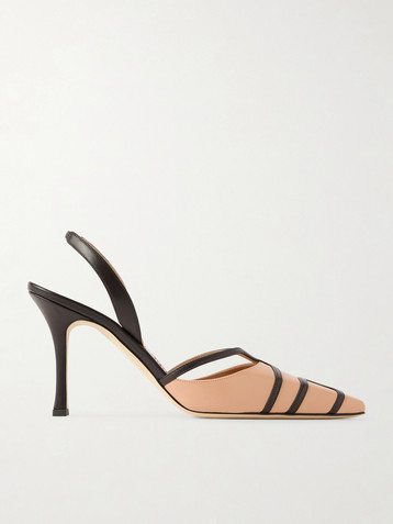 MANOLO BLAHNIK Sarto 90 two-tone leather slingback pumps