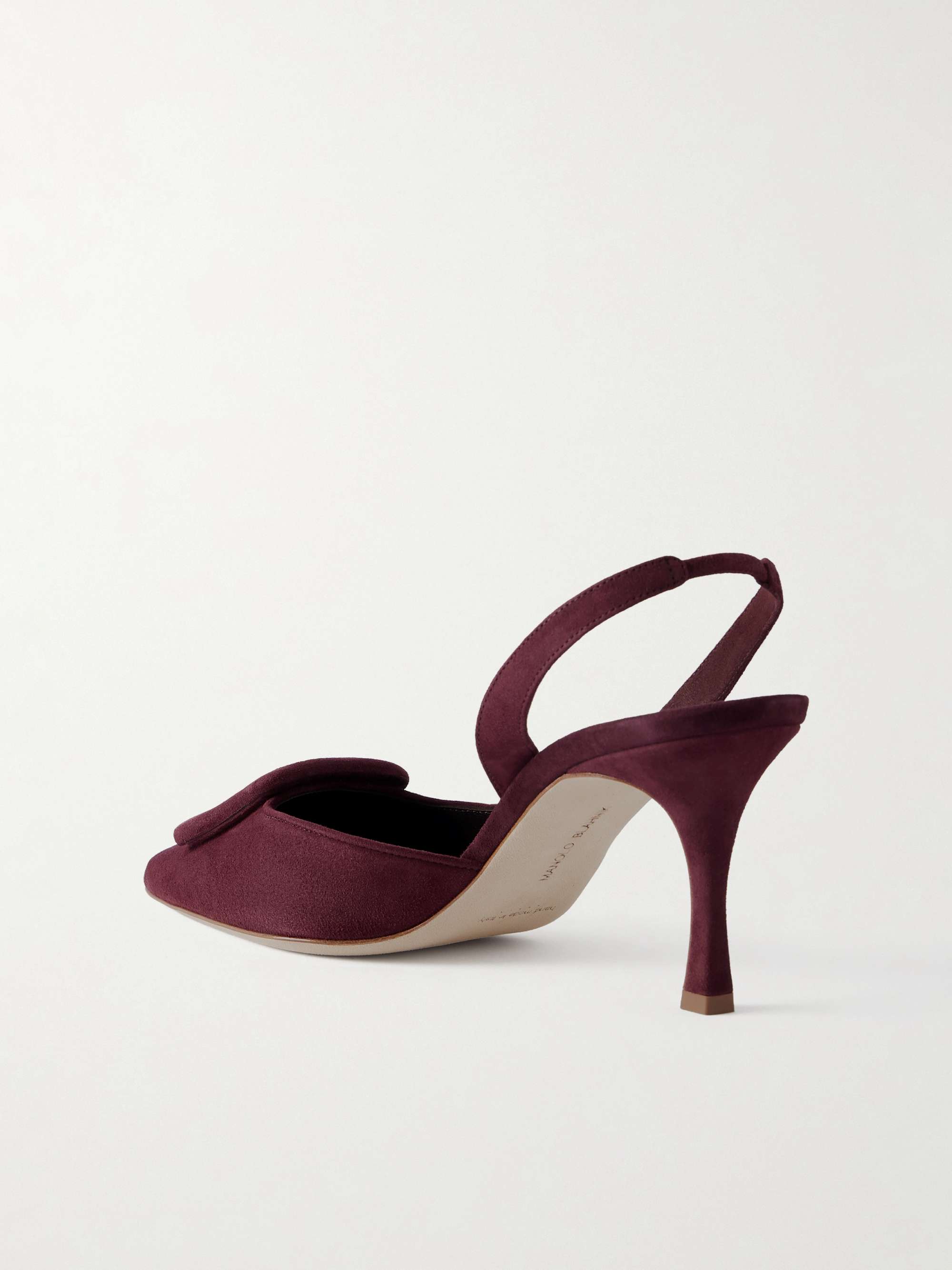 MANOLO BLAHNIK Maysli 70 buckled suede slingback pumps