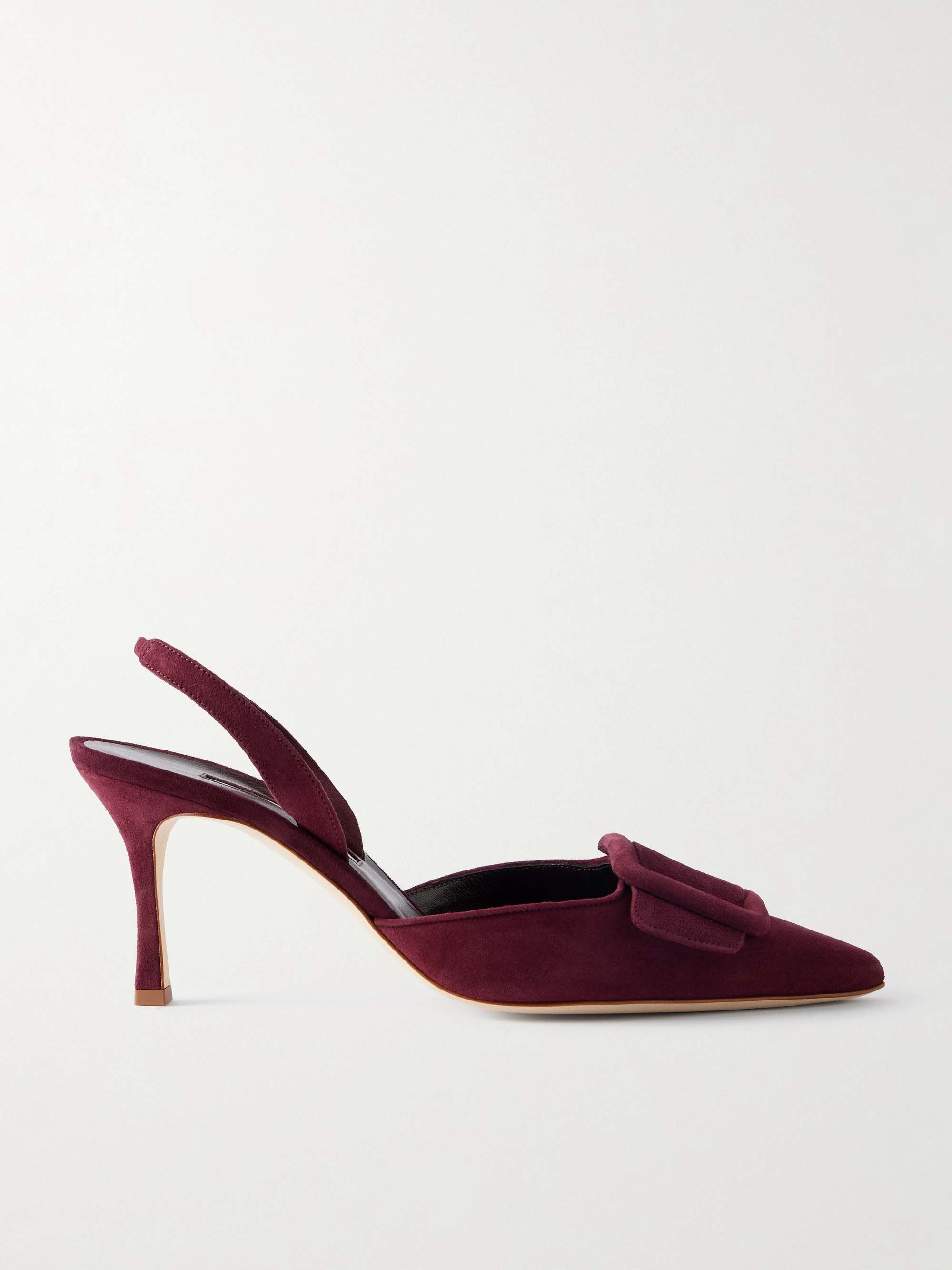 MANOLO BLAHNIK Maysli 70 buckled suede slingback pumps
