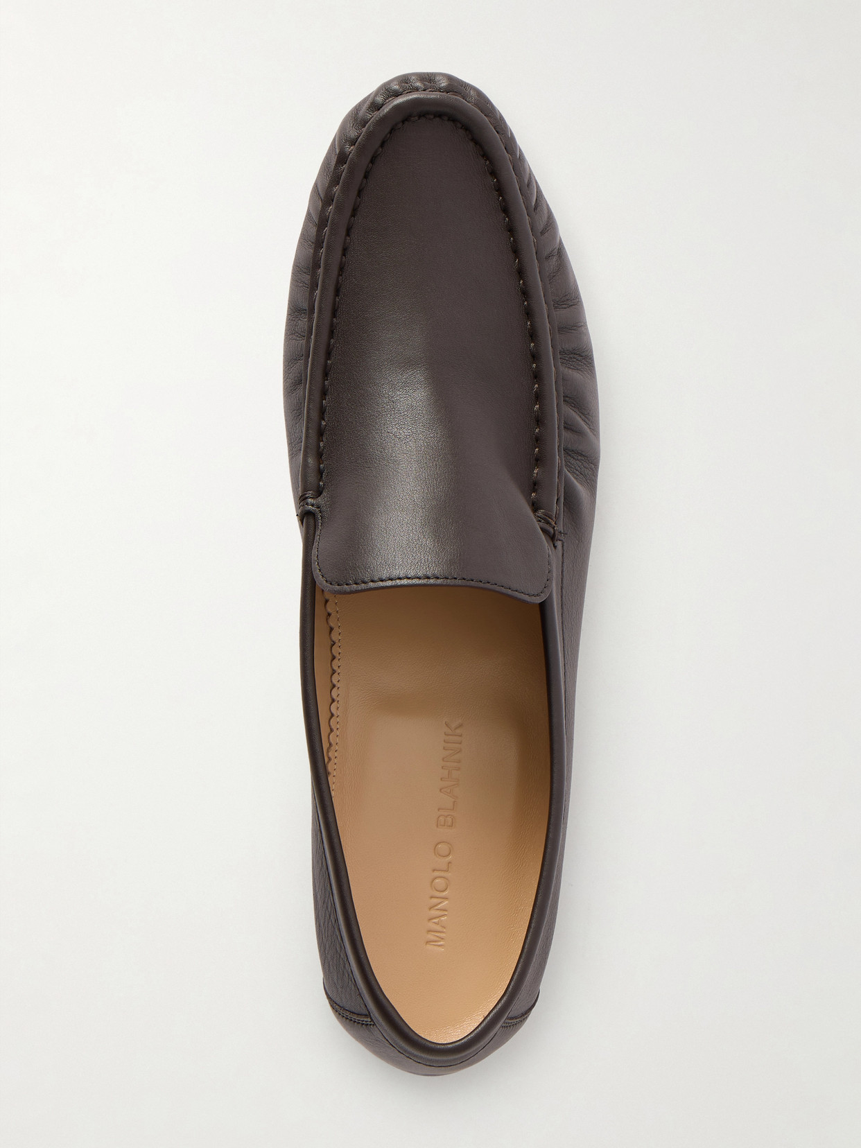 Manolo Blahnik Leonda Leather Loafers In Brown