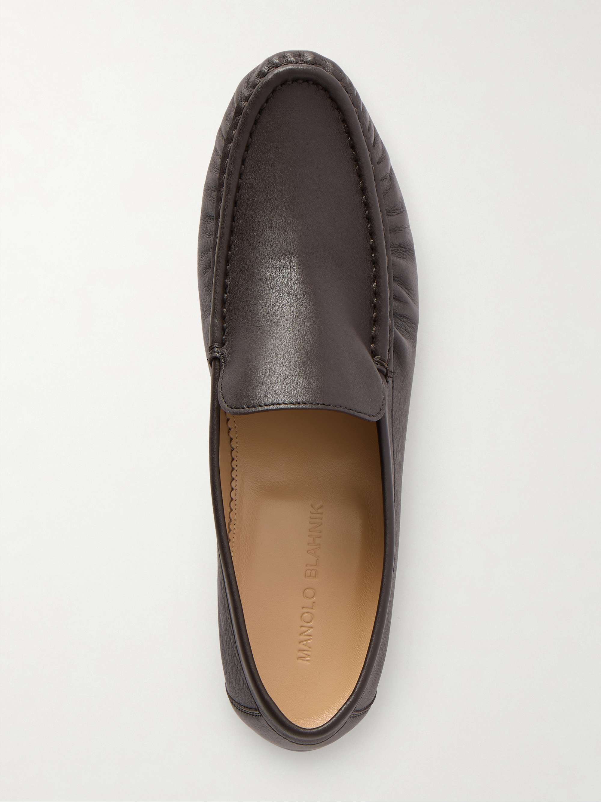 MANOLO BLAHNIK ブラウン ローファー Dinelio croc-effect leather loafers in brown - Manolo Blahnik
