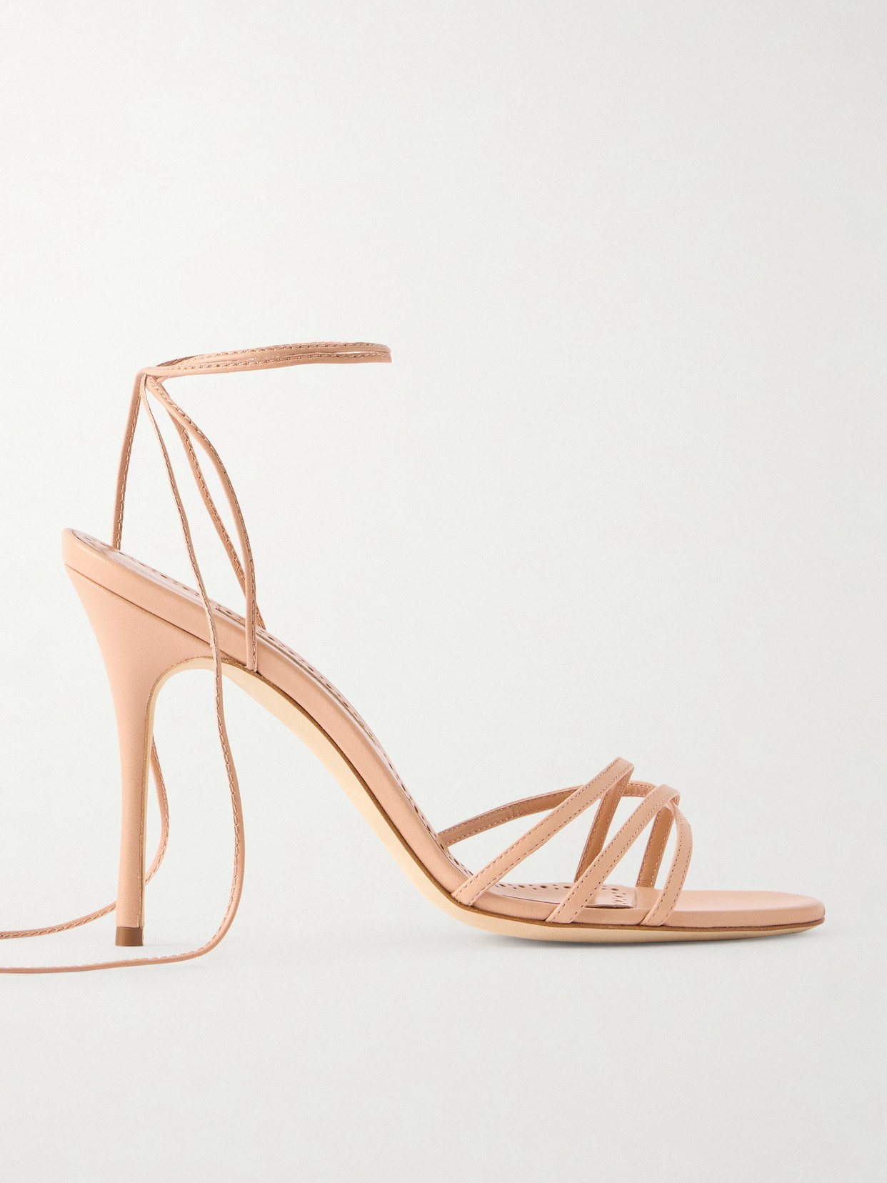 Manolo Blahnik Leva 105 Leather Sandals In Pink