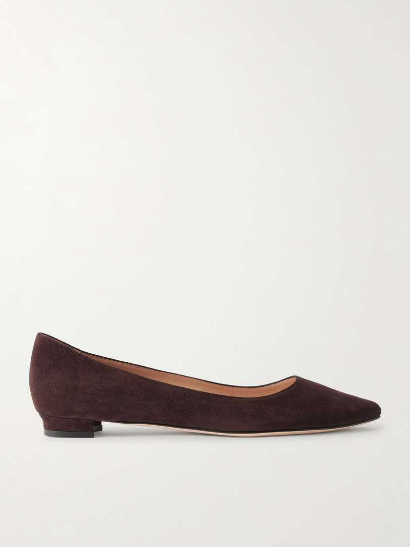 Manolo Blahnik Bb Suede Ballet Flats