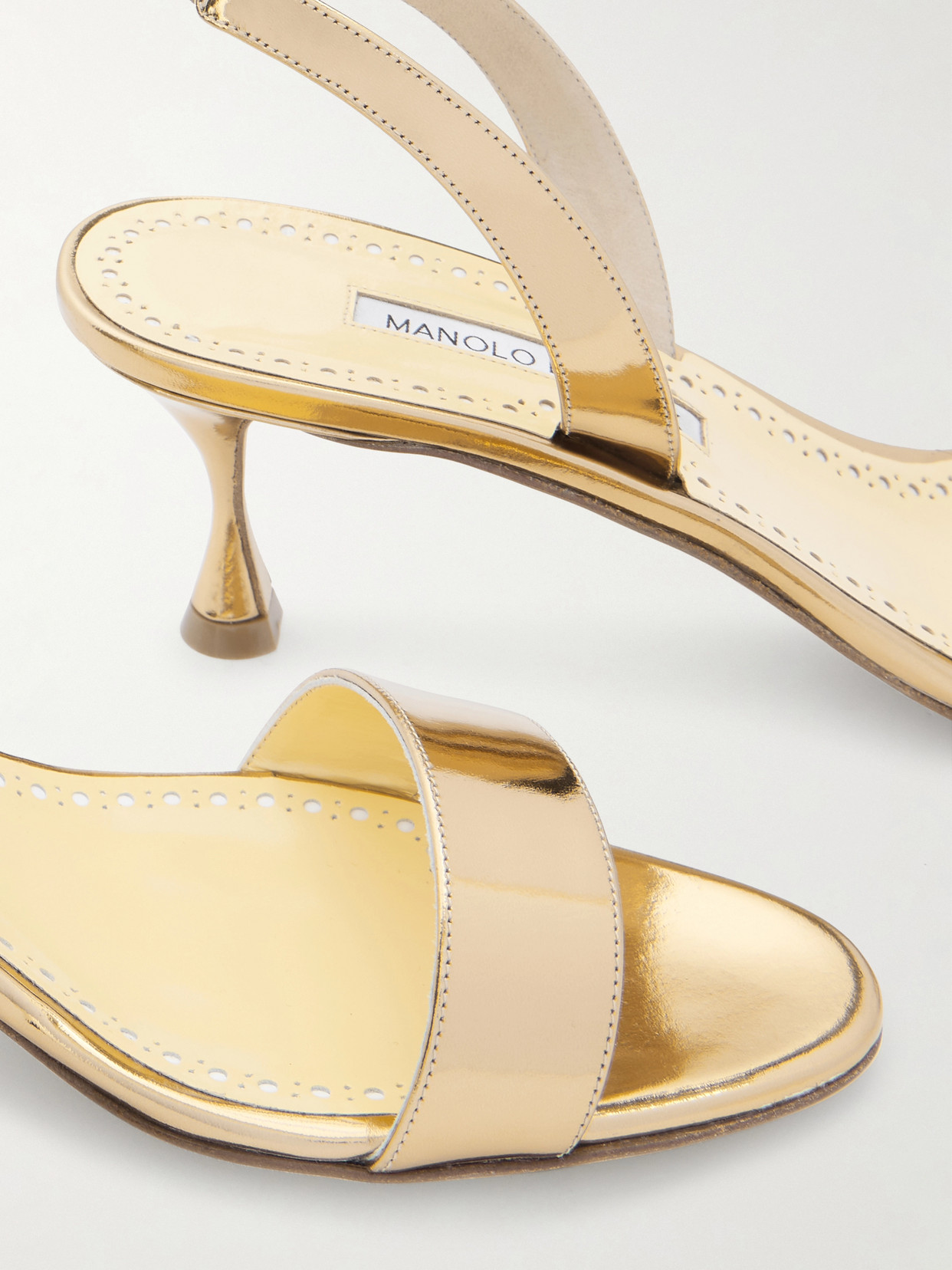 Cupisanpla 50 Metallic Leather Slingback Sandals