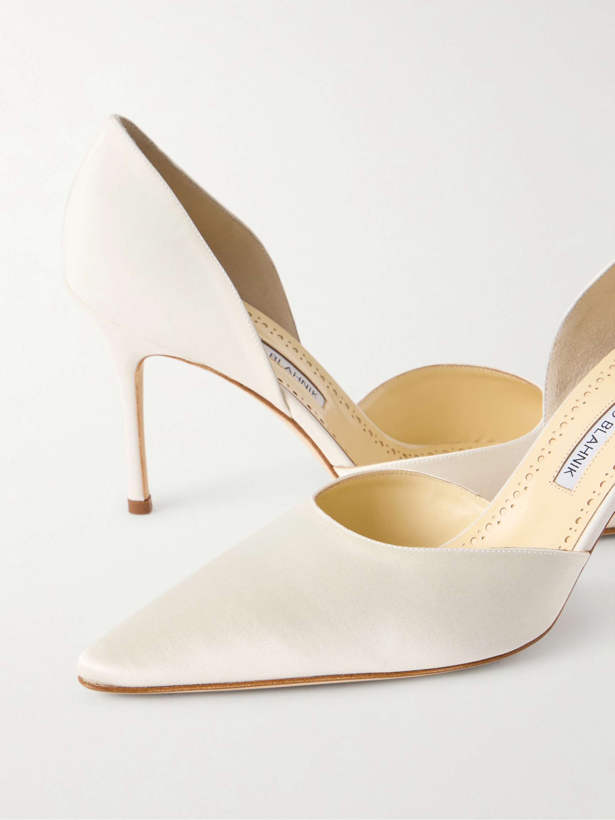 MANOLO BLAHNIK Taylerbinu 90 satin pumps | NET-A-PORTER
