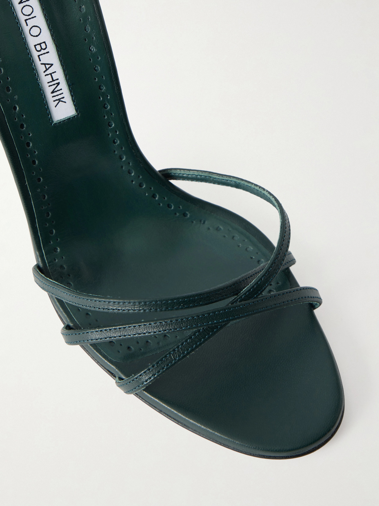 Manolo Blahnik Leva 105 Leather Sandals In Green