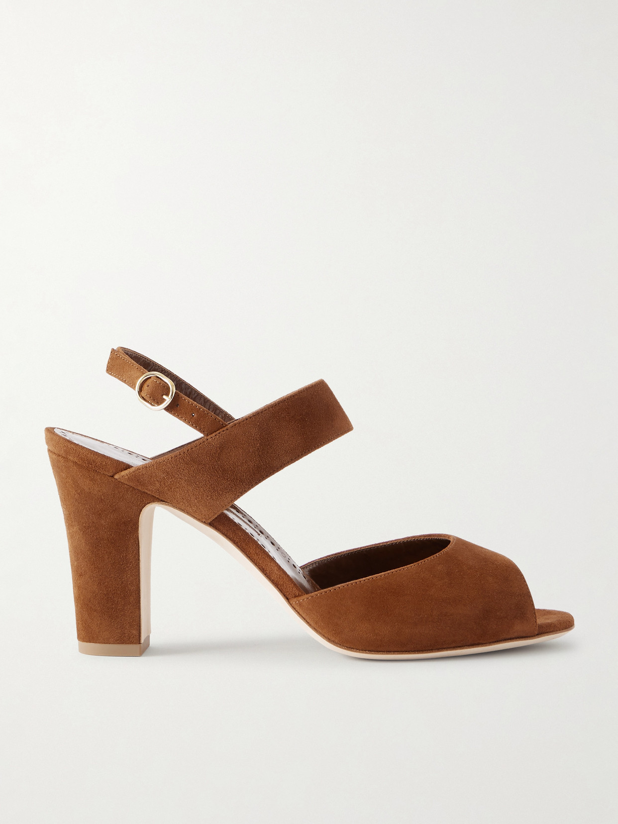 Manolo Blahnik Khiko 90 Suede Slingback Sandals In Brown