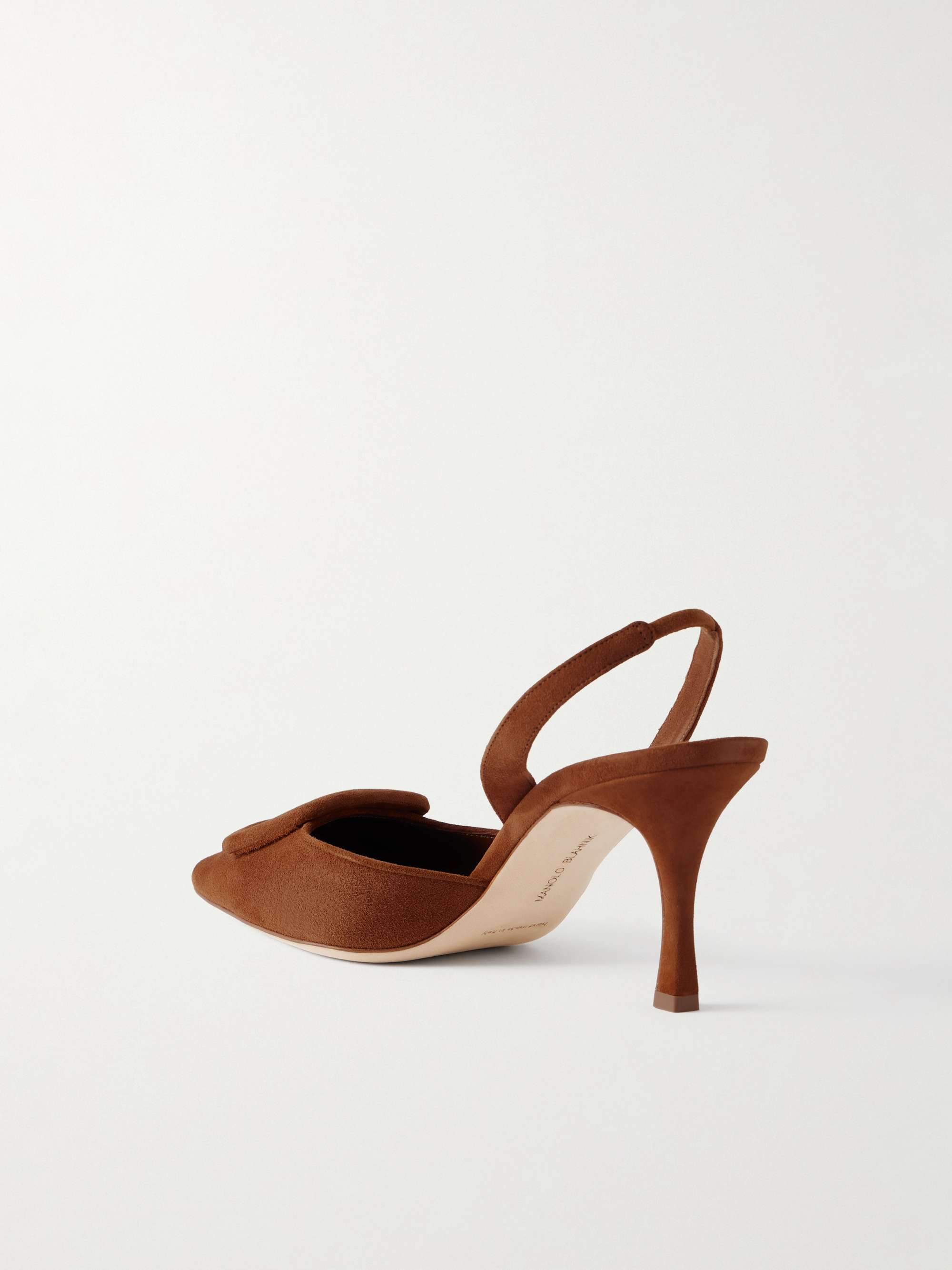 MANOLO BLAHNIK Maysli 70 buckled suede slingback pumps