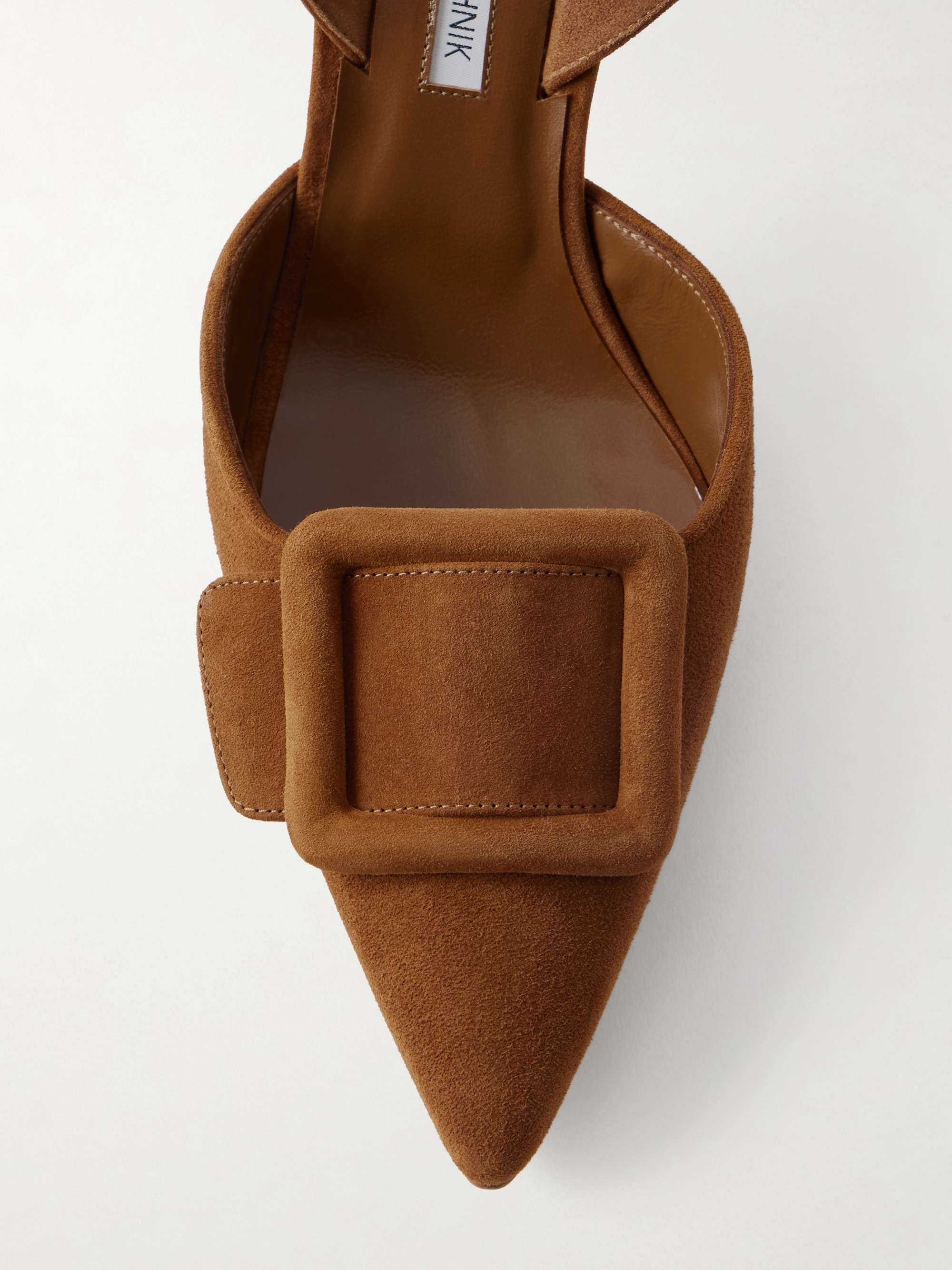 MANOLO BLAHNIK Maysli 70 buckled suede slingback pumps