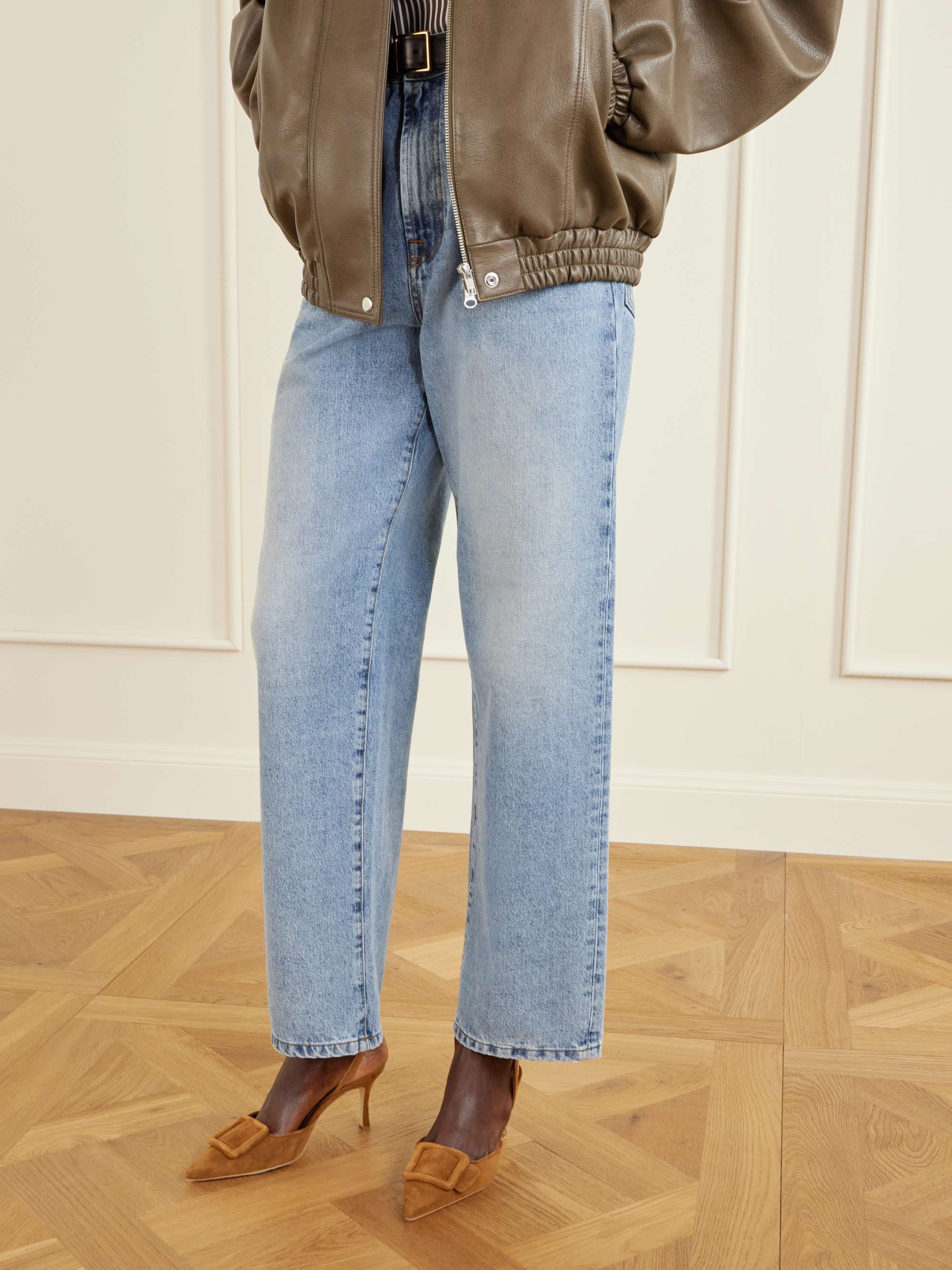 MANOLO BLAHNIK Maysli 70 buckled suede slingback pumps