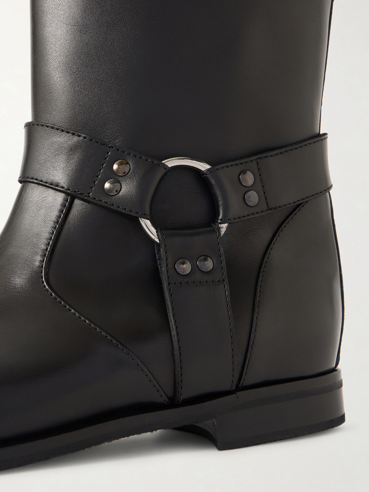 Calica Buckled Leather Biker Boots