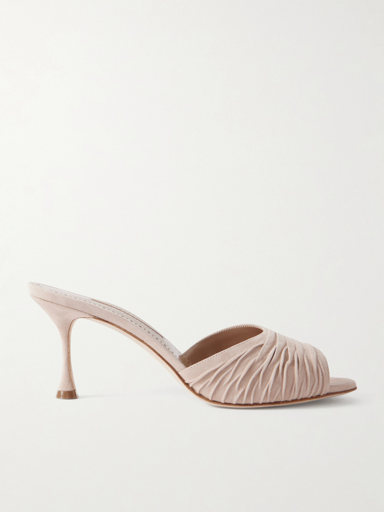 Manolo Blahnik Pirua 70 Suede Mules In Neutral