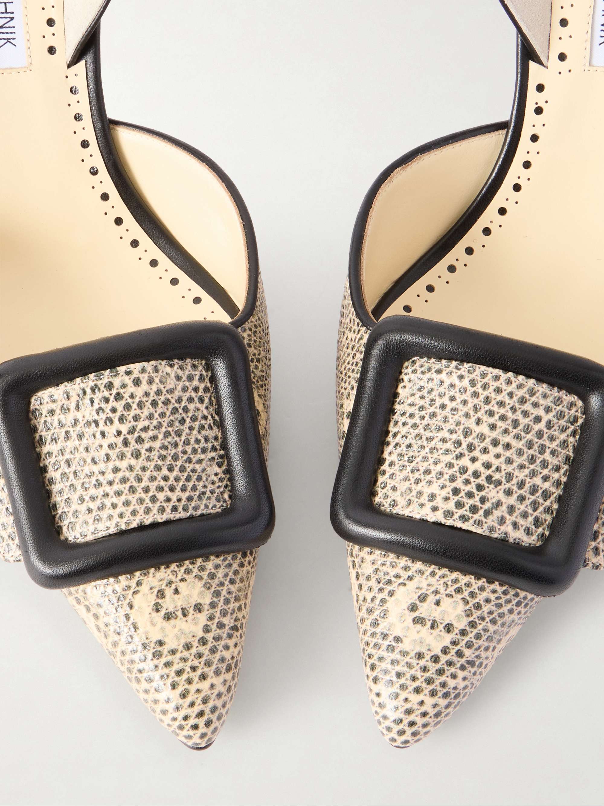 MANOLO BLAHNIK Mayslibi 70 lizard-effect leather slingback pumps