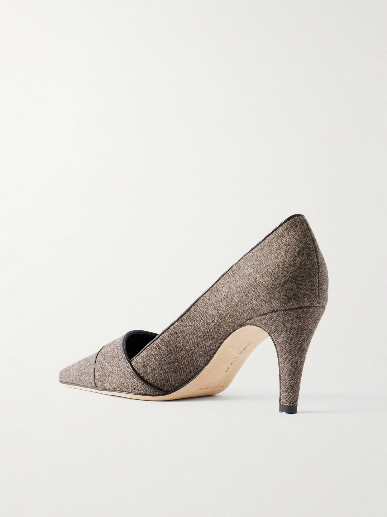 Manolo Blahnik Lulamae 70 Leather-trimmed Tweed Pumps In Brown