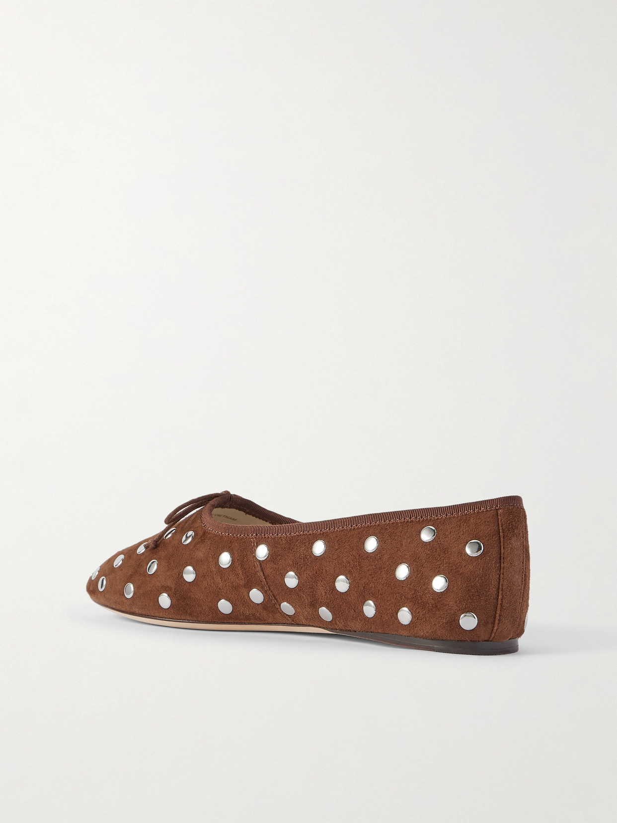 Loeffler Randall Landon Studded Suede Ballet Flats In Brown