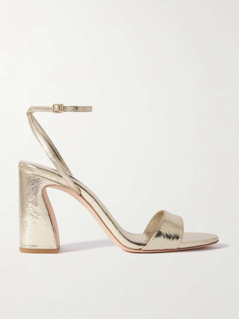 Loeffler Randall Malia Metallic Crinkled-leather Sandals