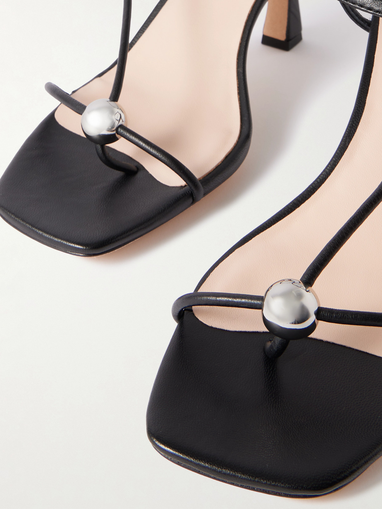 Loeffler Randall Triana Embellished Leather Sandals In Black