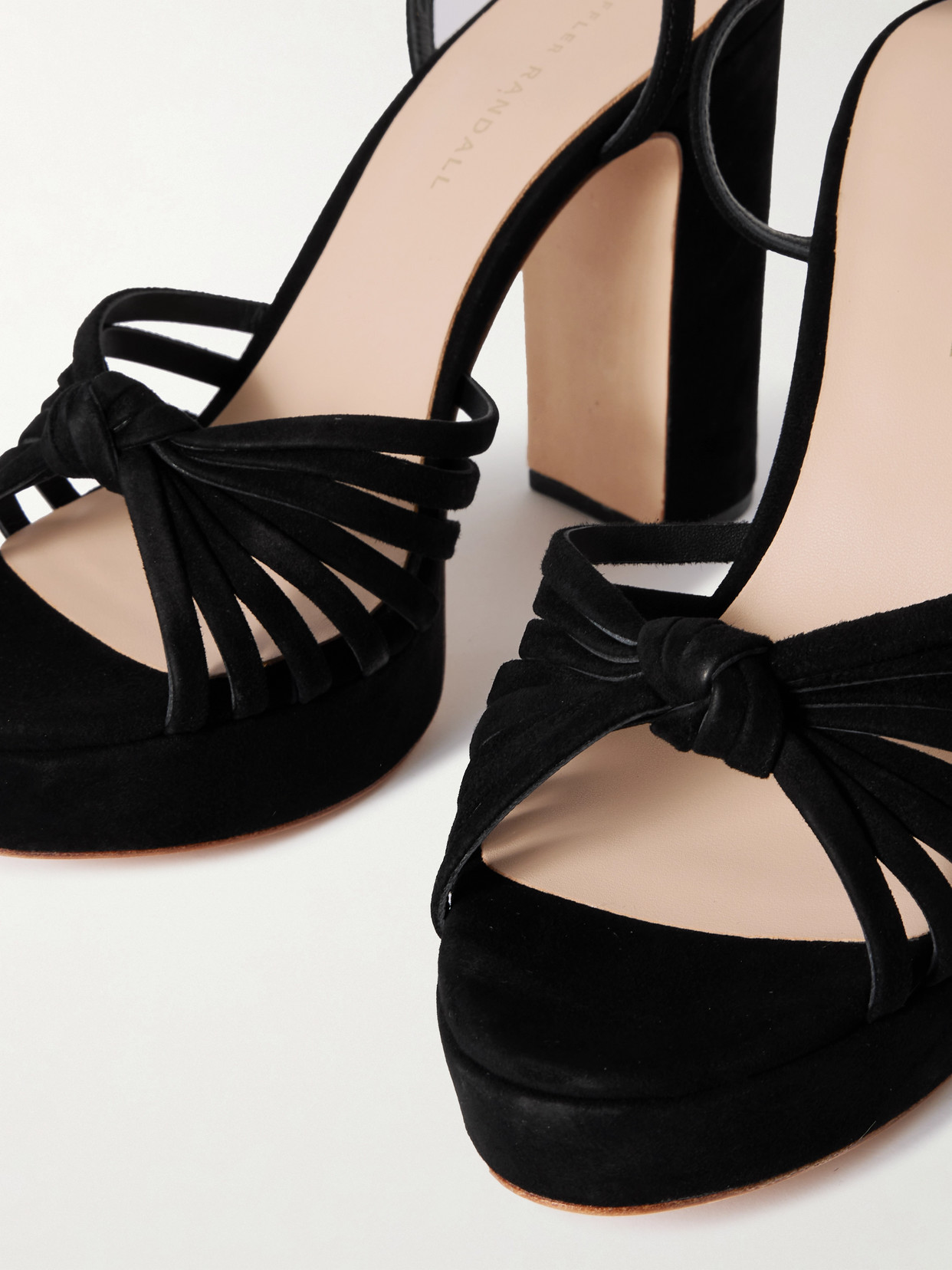 Loeffler Randall Rivka Knotted Suede Sandals In Black
