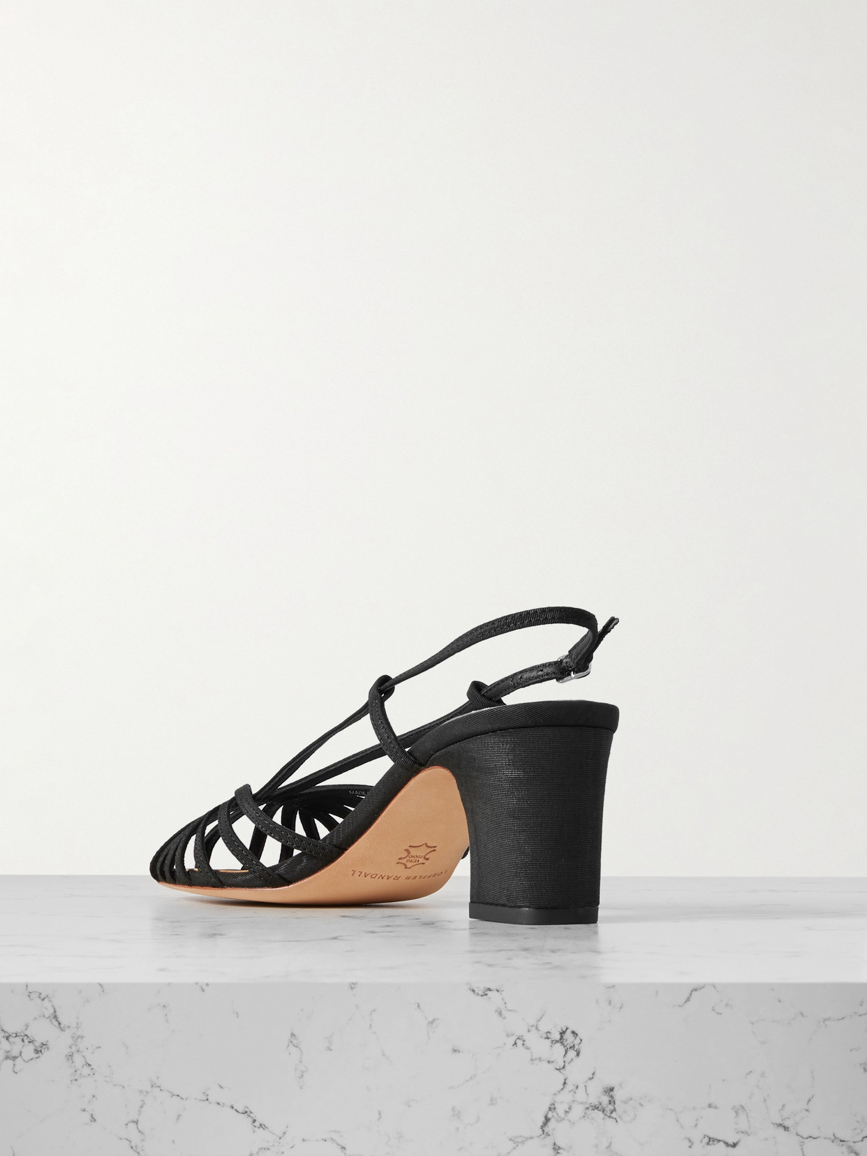 Loeffler Randall Priscilla Moiré Sandals In Black