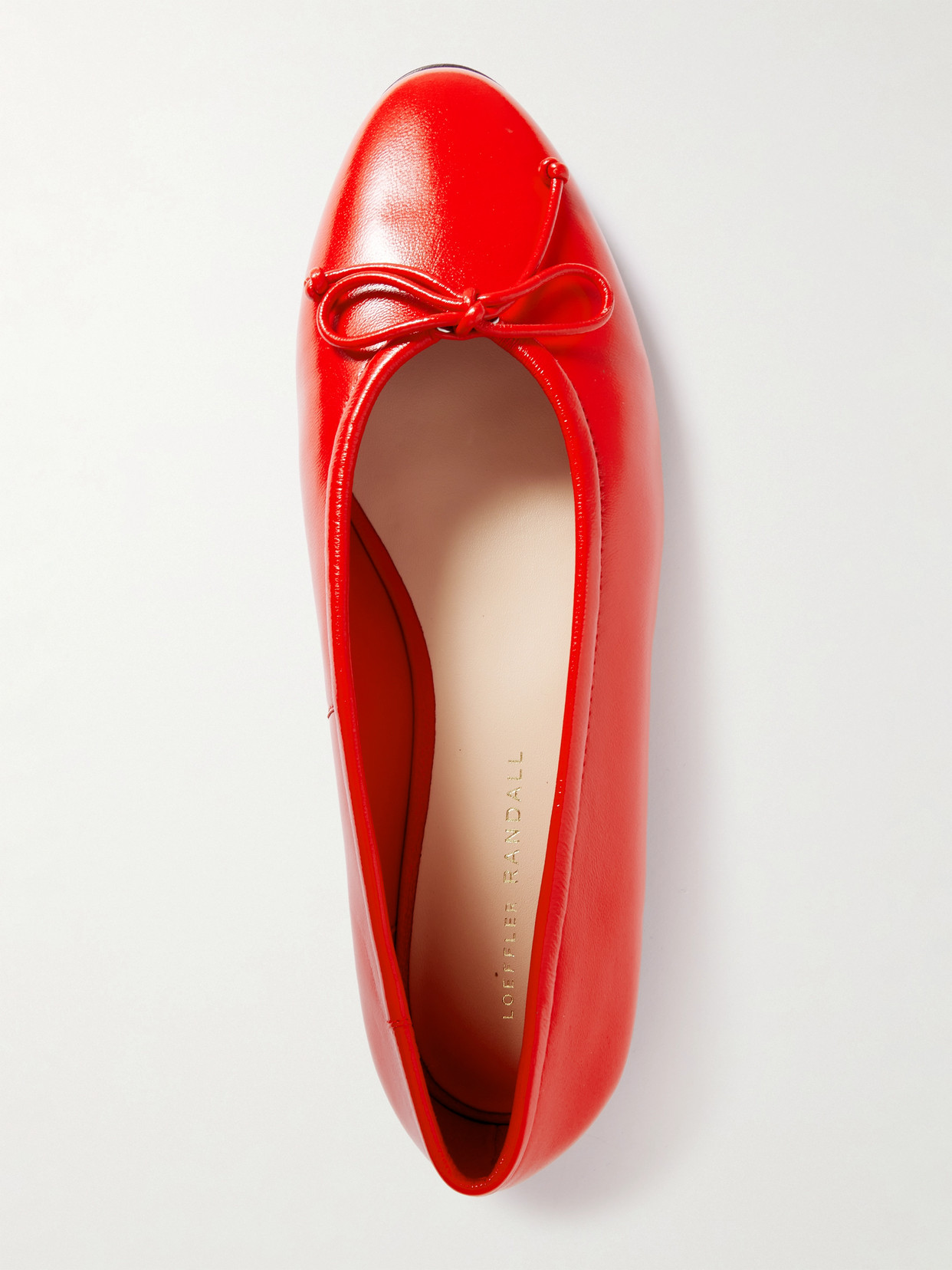 Loeffler Randall Noelle Bow-detailed Patent-leather Ballet Flats In Red