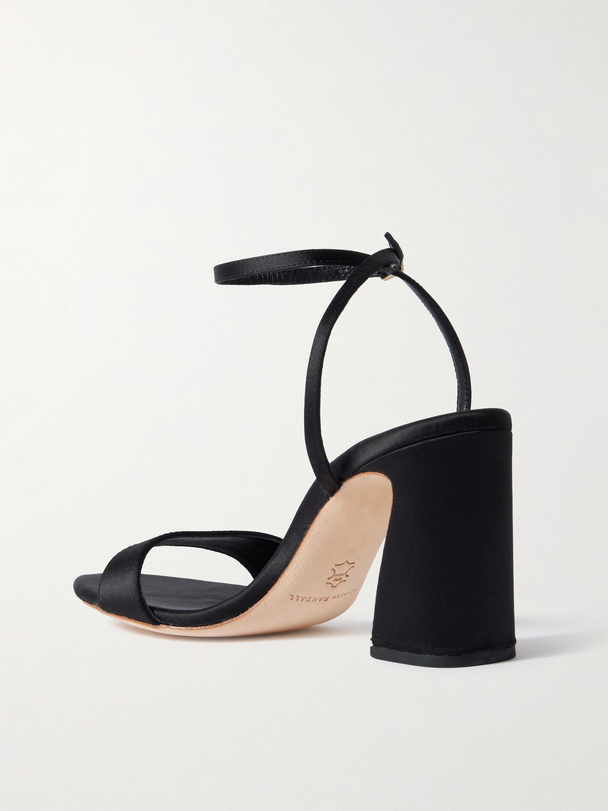 Loeffler Randall Malia Curved Heel Simple Sandal With Ankle Wrap In Black