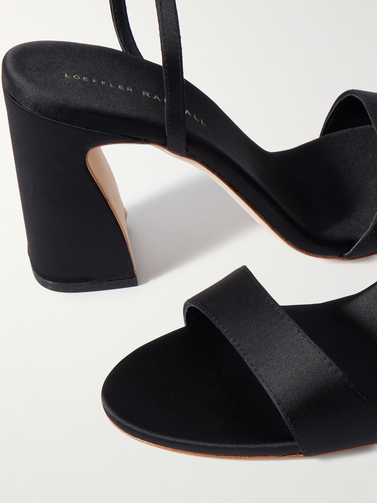 Loeffler Randall Malia Curved Heel Simple Sandal With Ankle Wrap In Black