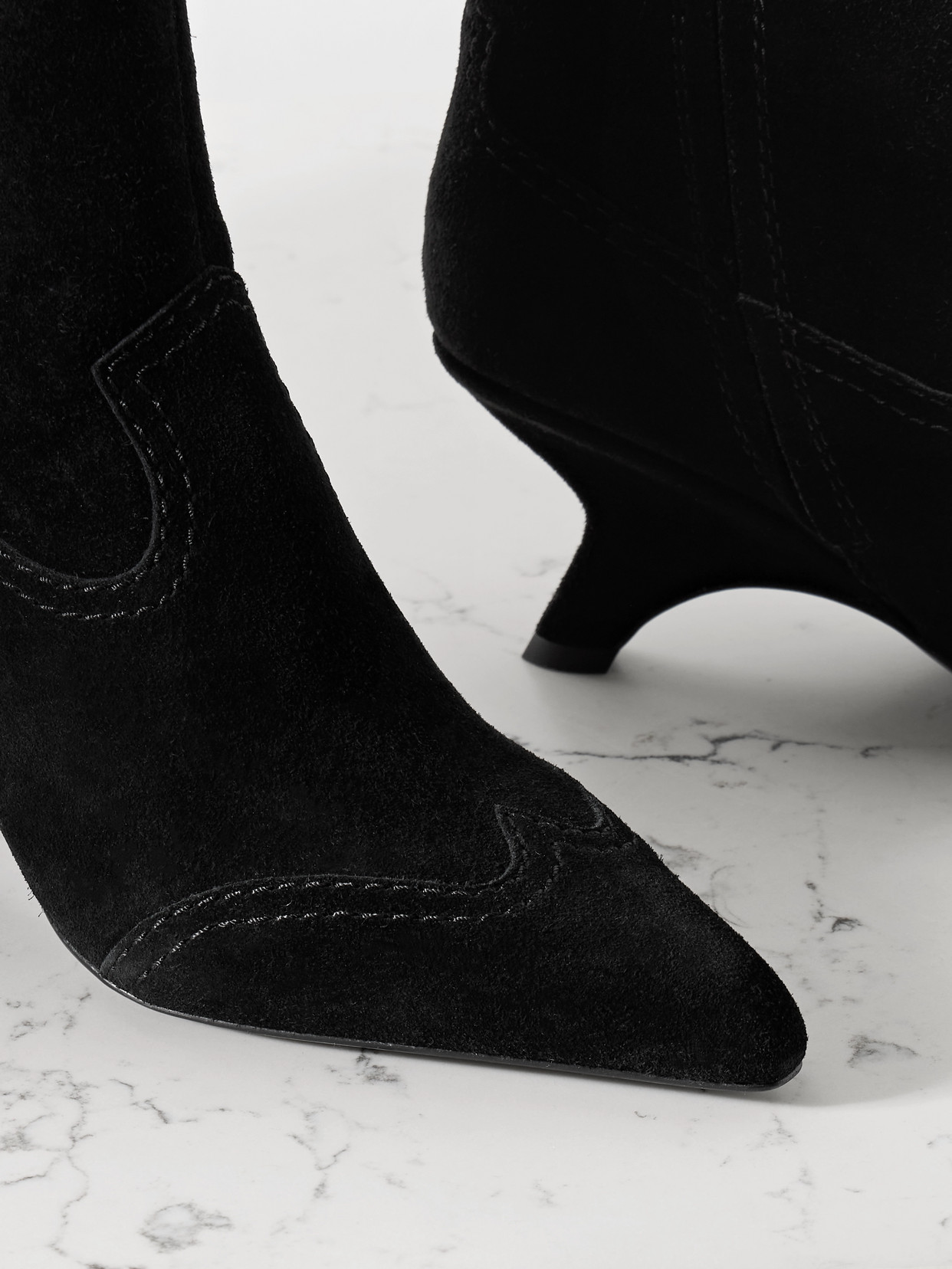 Simkhai Shadow High Heels Ankle Boots In Black Suede In Black