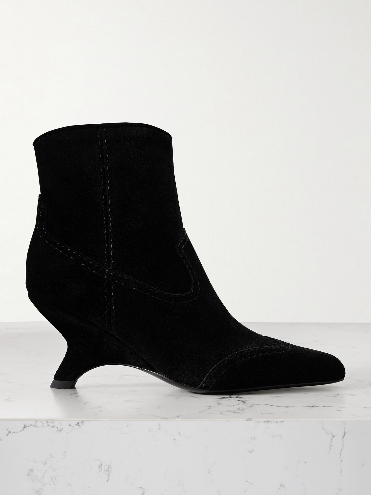 Simkhai Shadow High Heels Ankle Boots In Black Suede In Black