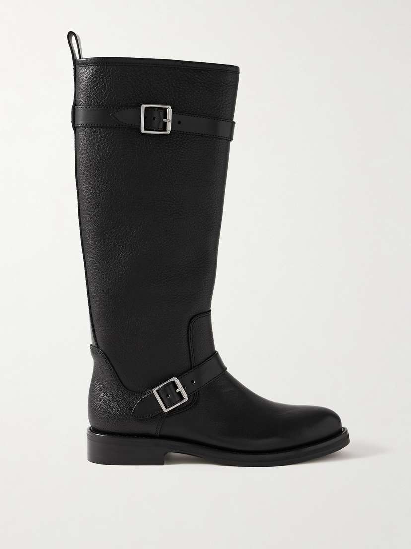 Simkhai Noah Buckled Full-grain Leather Knee Boots
