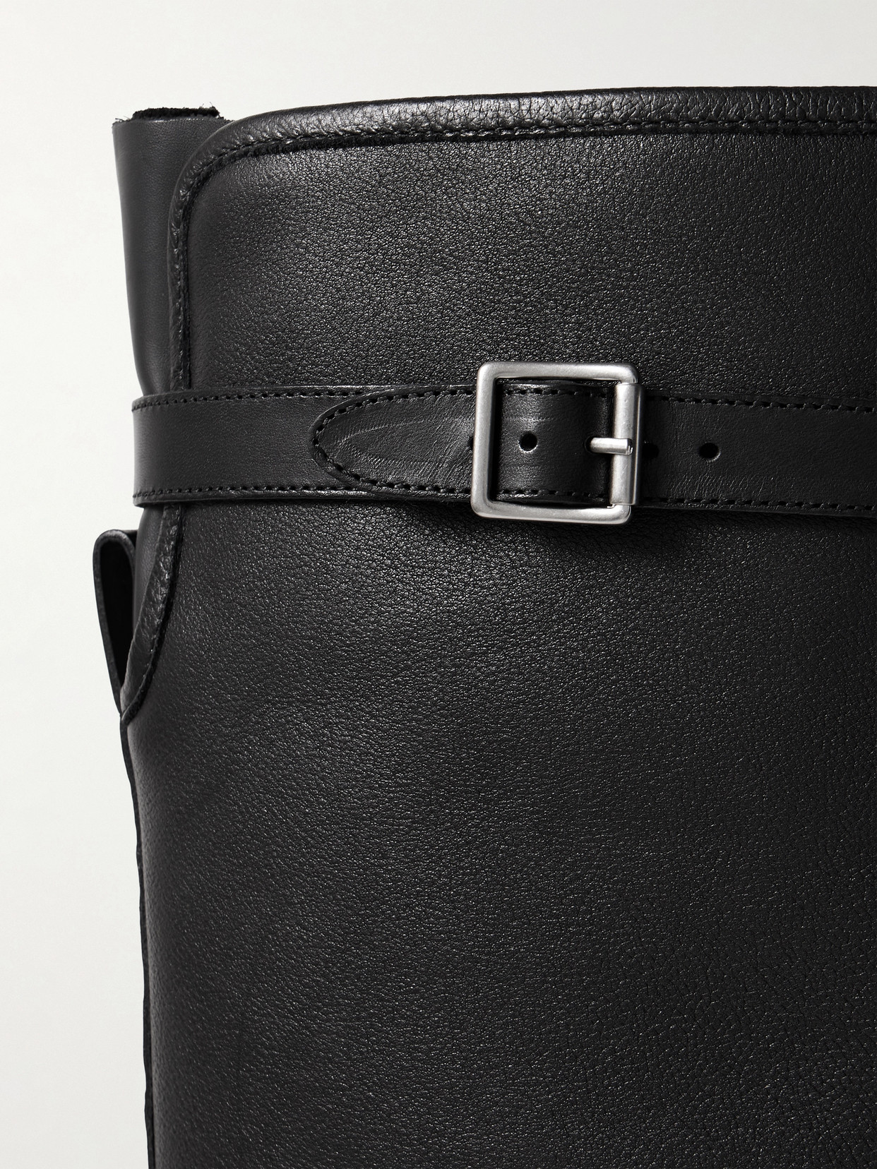 Simkhai Noah Buckled Leather Over-the-knee Boots In Black