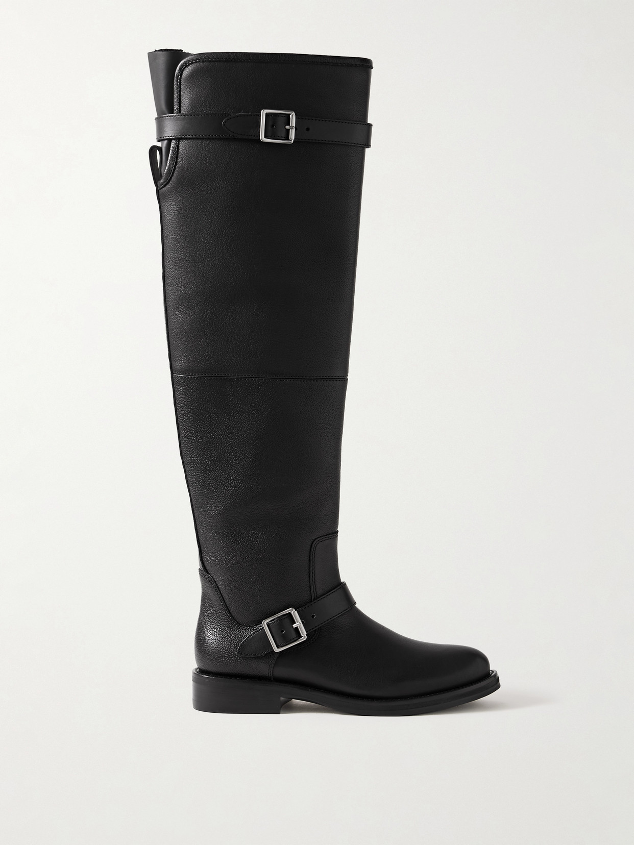 Simkhai Noah Buckled Leather Over-the-knee Boots In Black