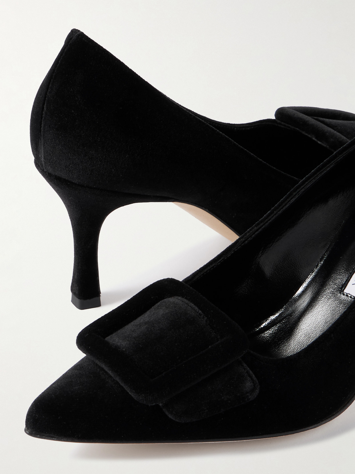 Maysale 70 Buckled Velvet Pumps
