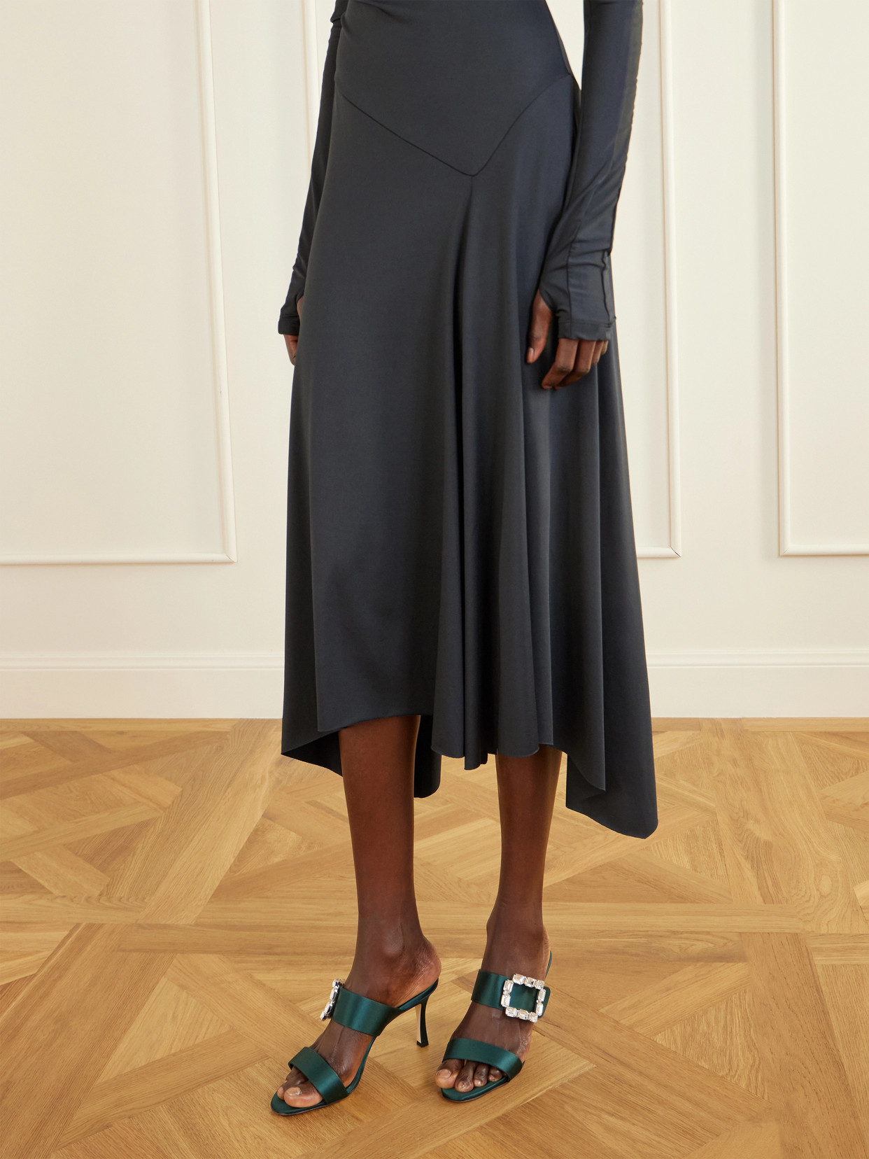 Mayjousan 70 Crystal-Embellished Mules