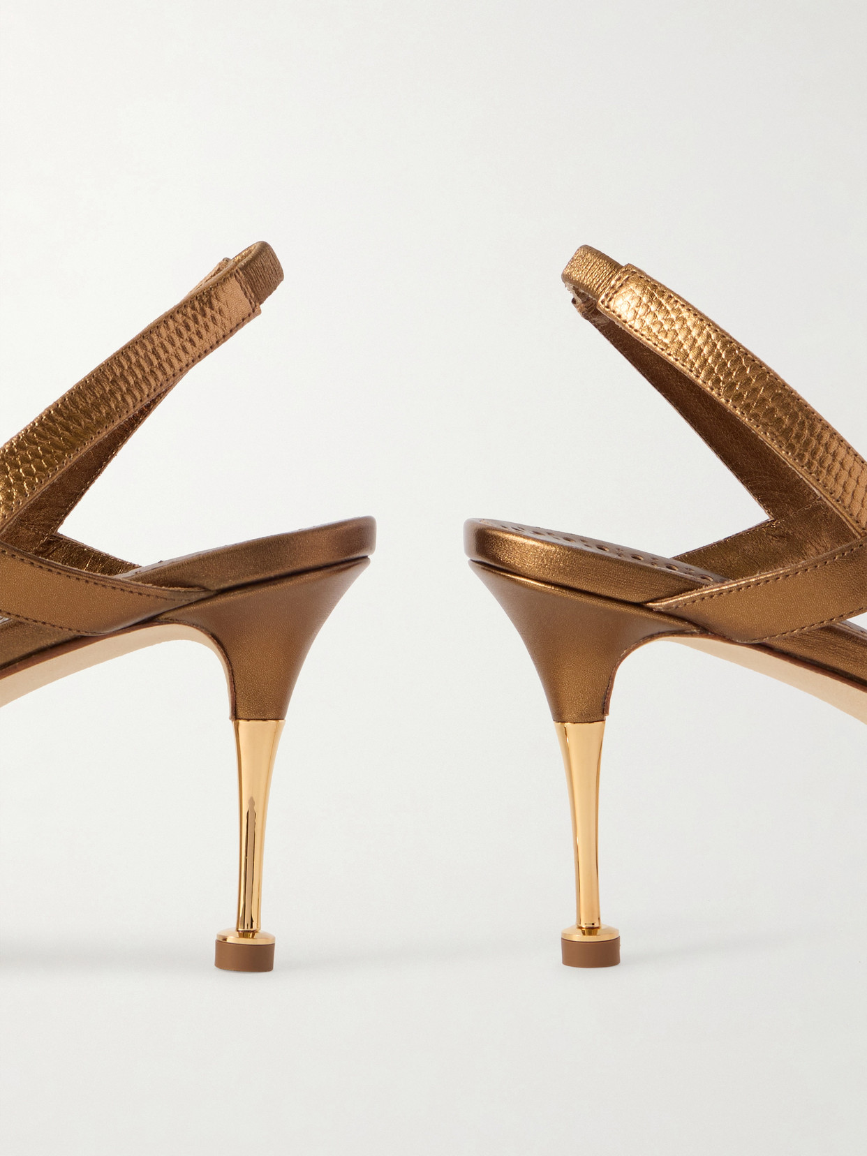 Retaux 70 Lizard-Effect Metallic-Leather Sandals