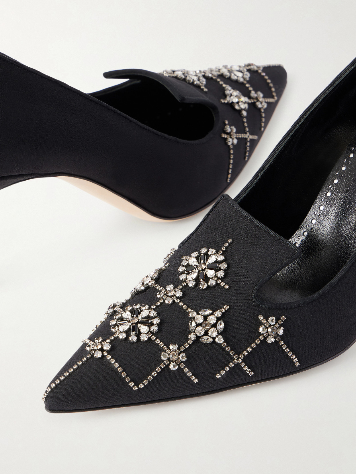 Ralypla 70 Embellished Crepe De Chine Pumps
