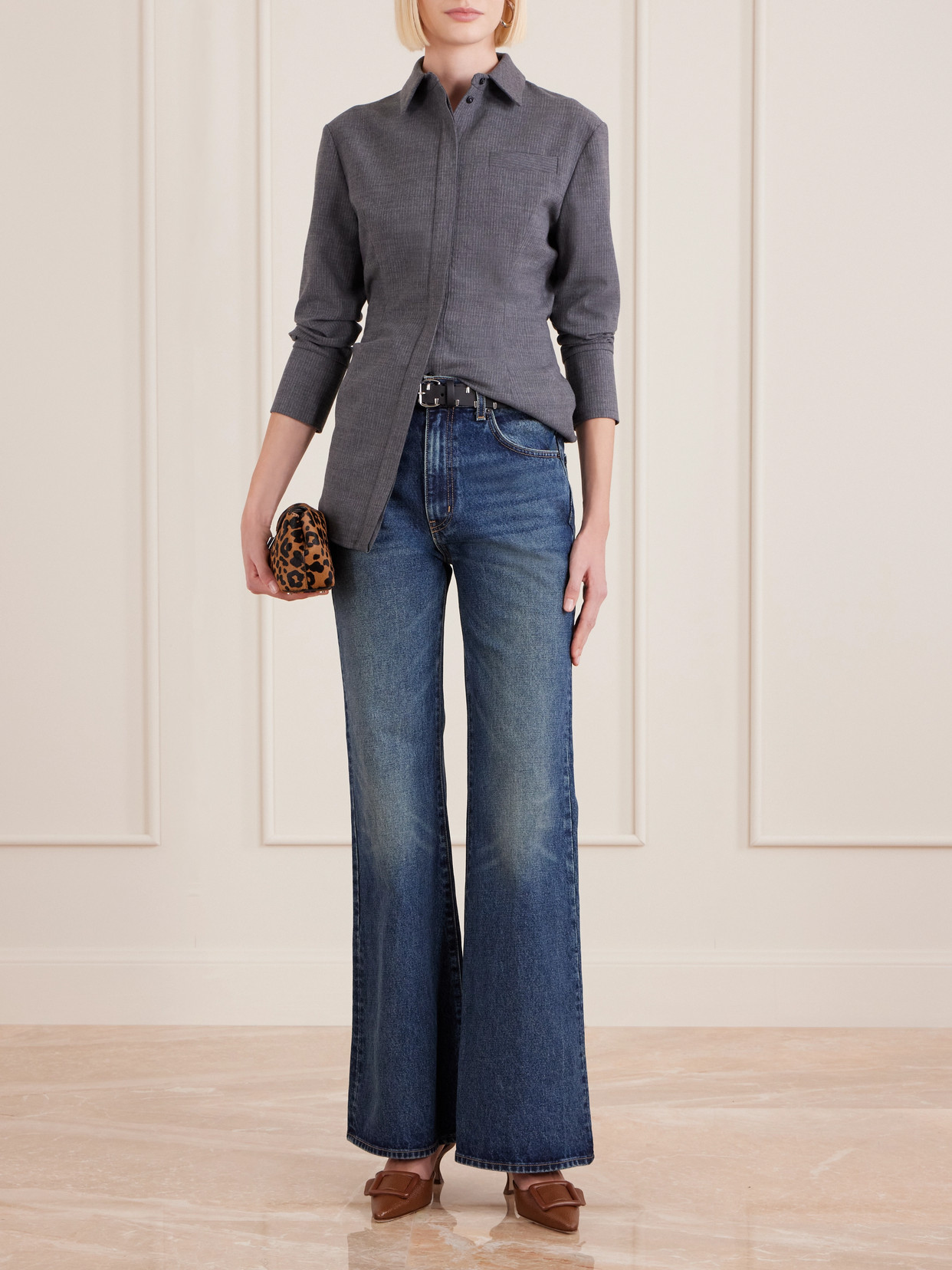 Manolo Blahnik Maysalebi 50 Lizard-effect Leather Mules In Brown