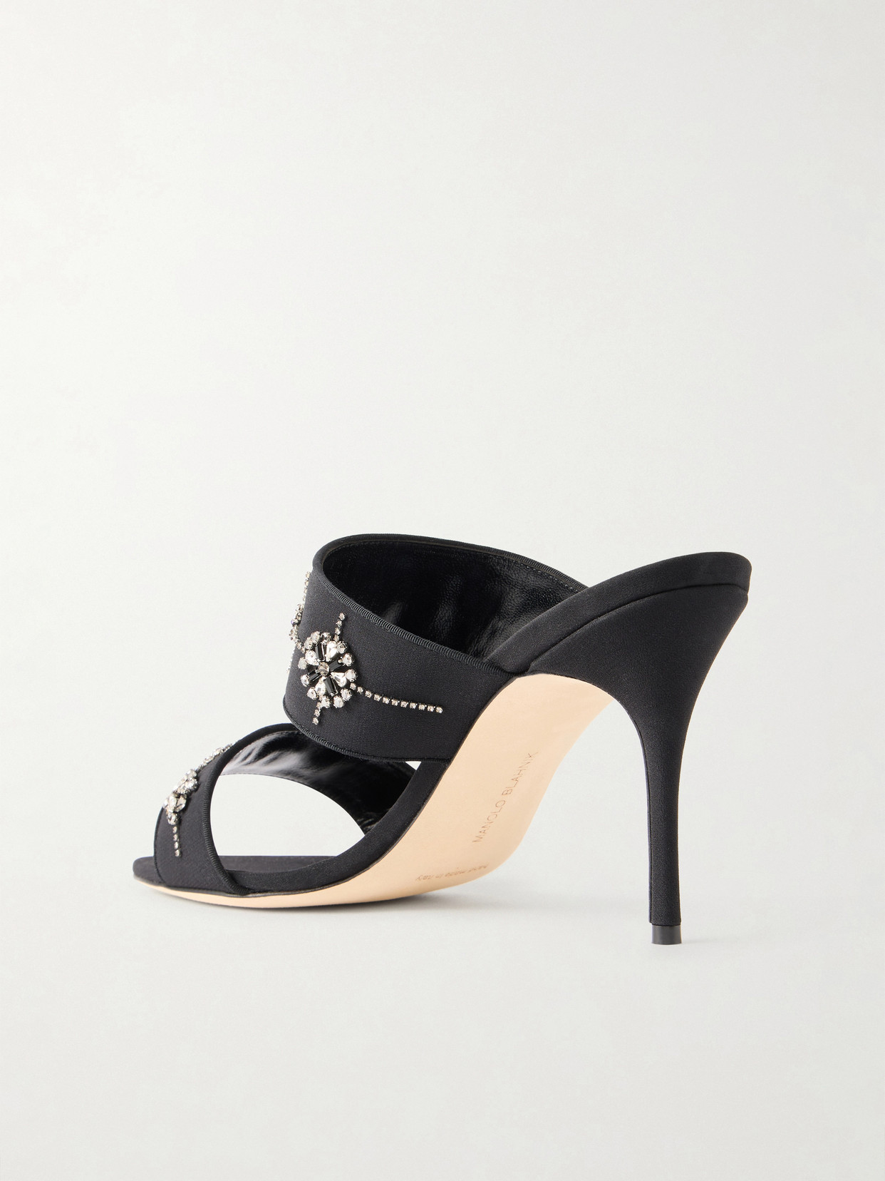 Ralyne 90 Crystal-Embellished Crepe De Chine Sandals
