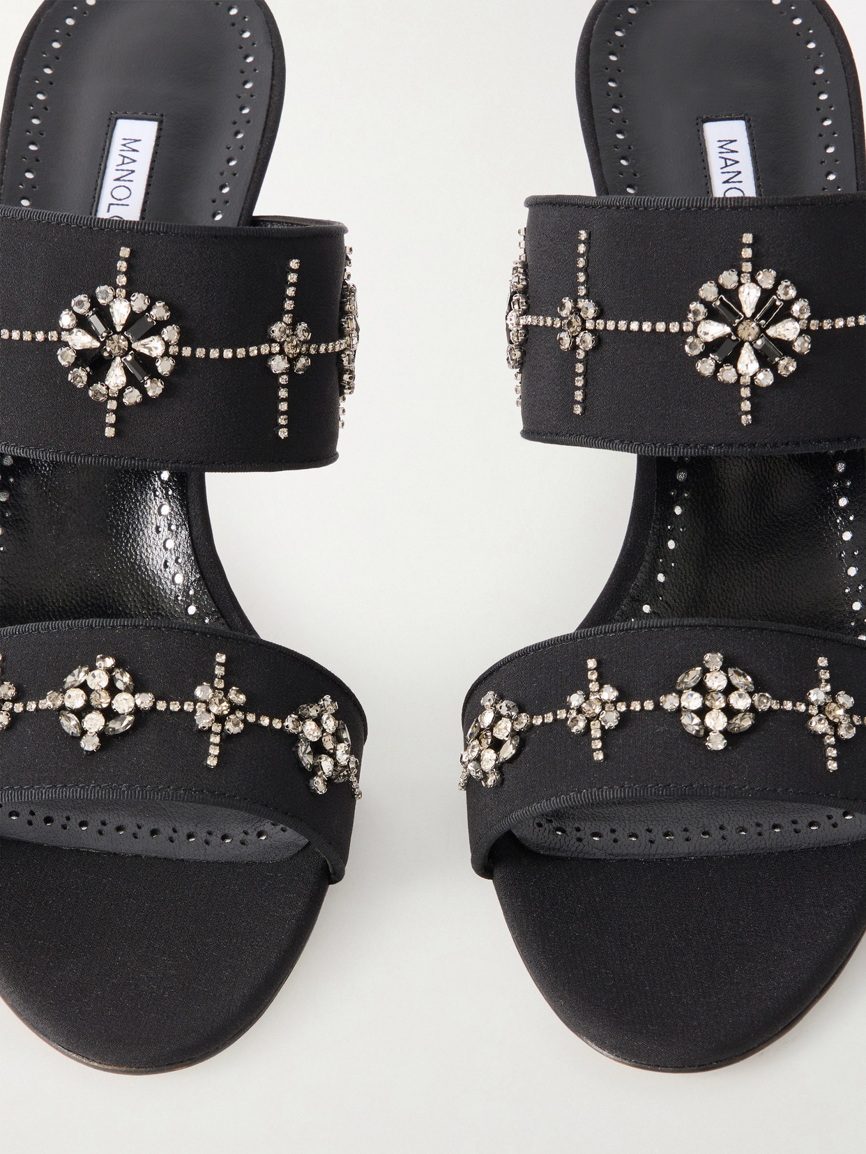 Ralyne 90 Crystal-Embellished Crepe De Chine Sandals