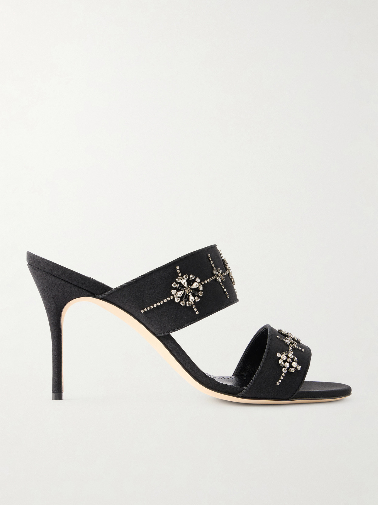 Ralyne 90 Crystal-Embellished Crepe De Chine Sandals