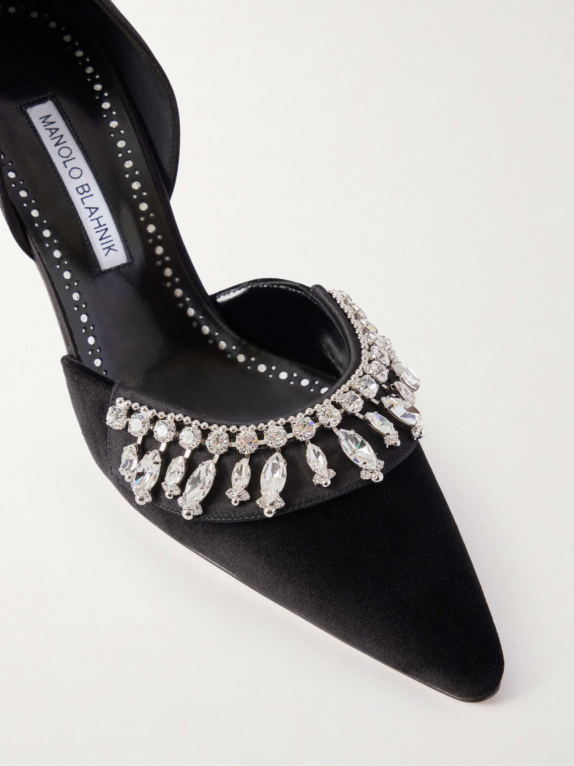 MANOLO BLAHNIK Tulidor 70 crystal-embellished velvet pumps | NET-A