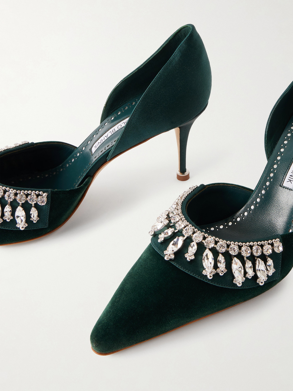 Tulidor 70 Crystal-Embellished Velvet Pumps