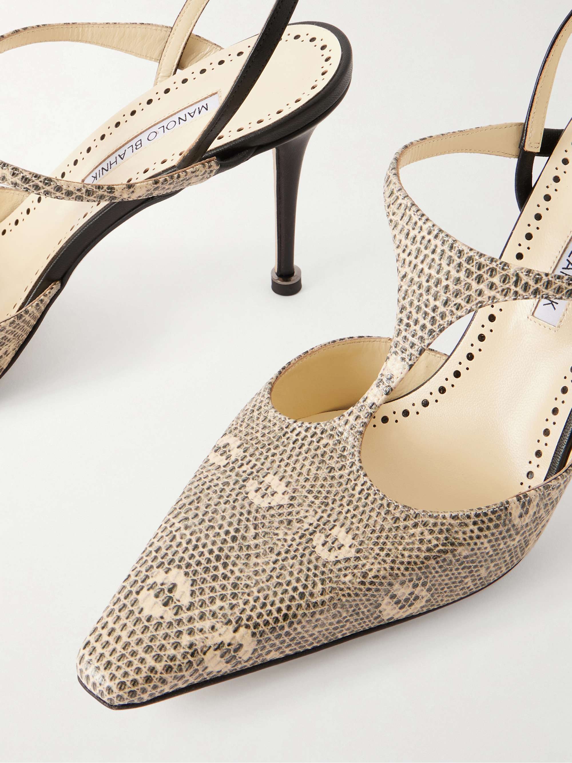 MANOLO BLAHNIK　アニマルハラコミュール　ポインテッドトゥ　37 MANOLO BLAHNIK アニマルハラコミュール ポインテッドトゥ 37 MANOLO