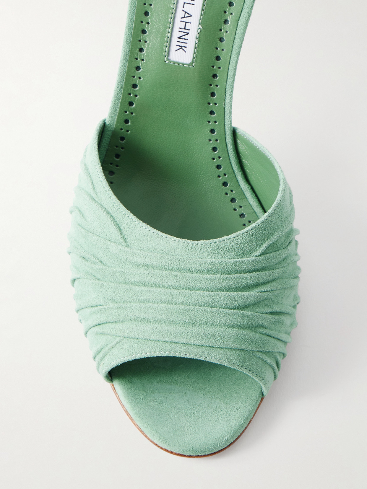 Manolo Blahnik Pirua 70 Suede Mules In Green