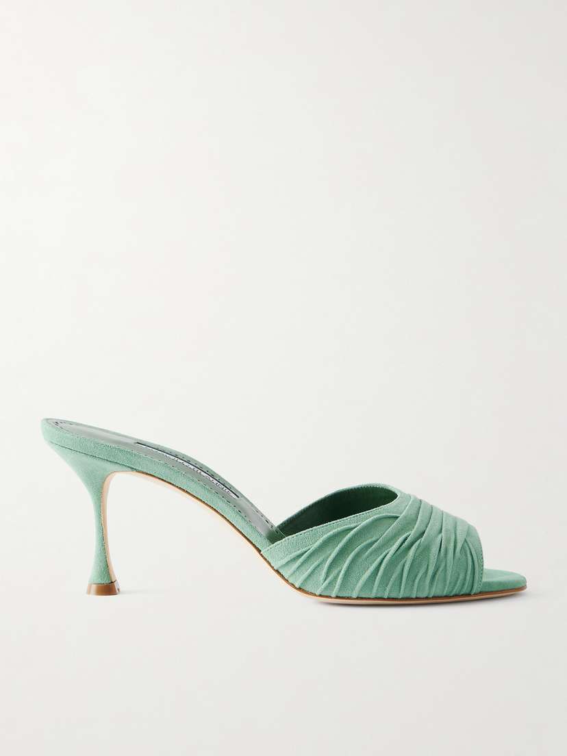 Manolo Blahnik Pirua 70 Suede Mules